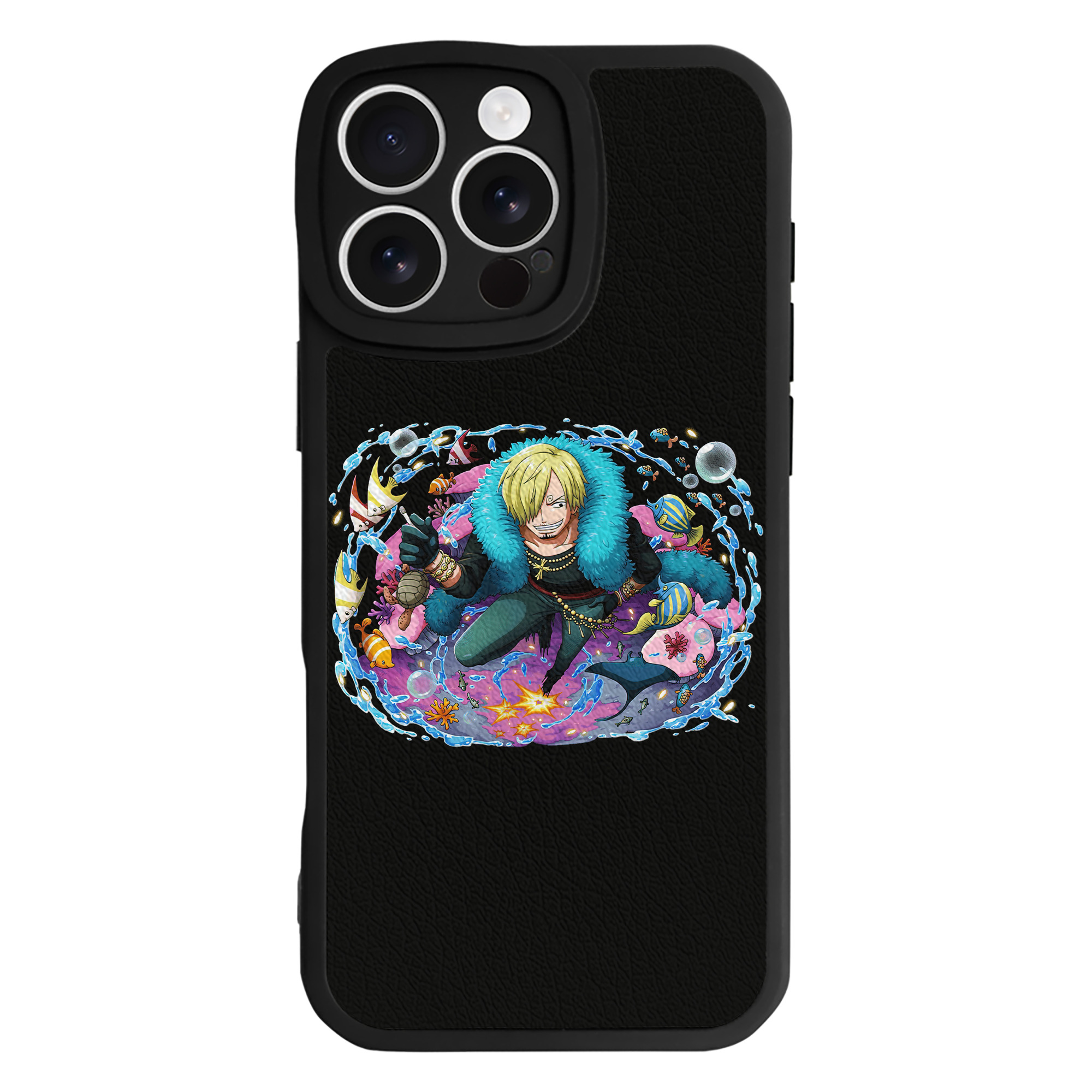 （画像用） ワンピース サンジ ONE PIECE Sanji 【iPhone 16シリーズ対応】シリコンスマホケース（レザー調） 材質：シリコン